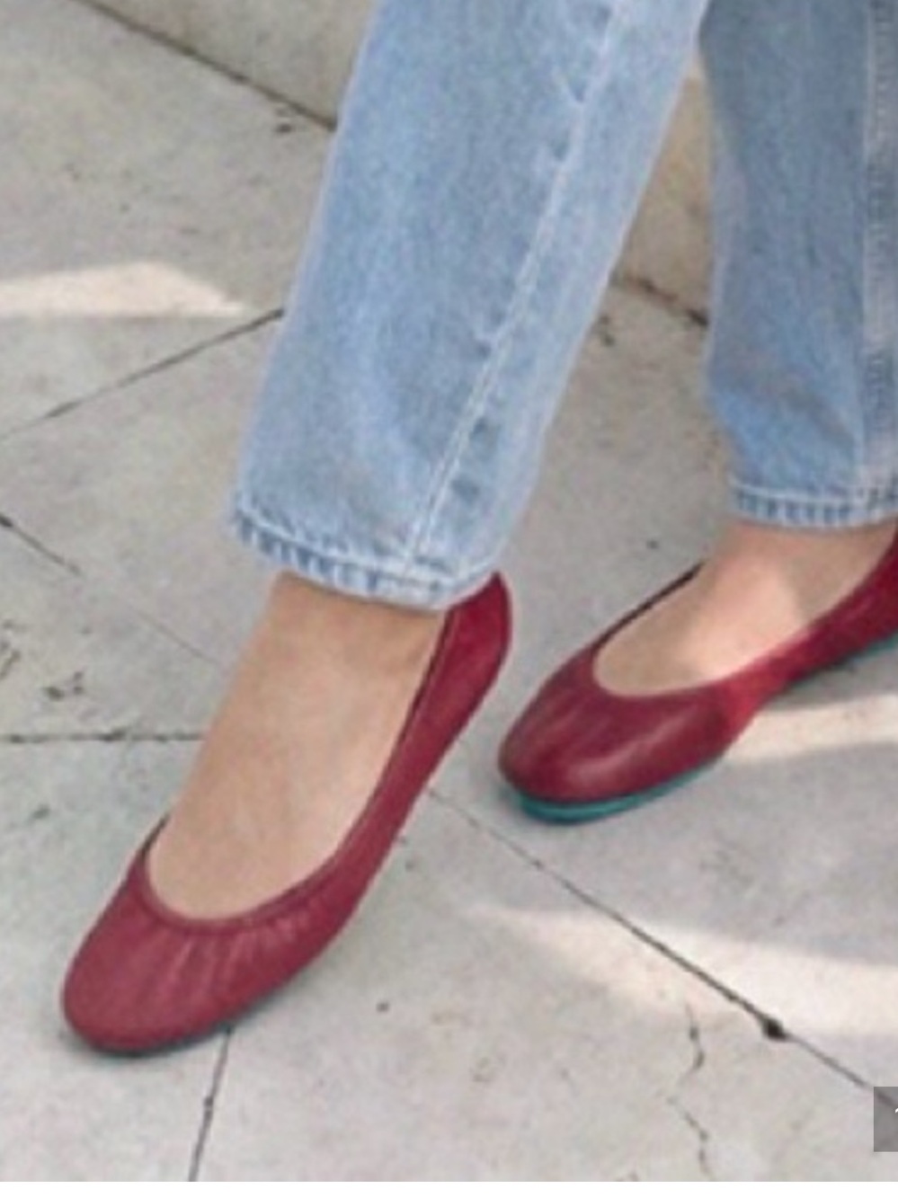Tieks Burgundy Leather Ballet Flats Foldable Design Women’s Size 7